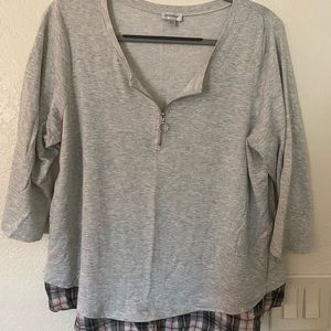 3/4 Sleeve Faux layer blouse